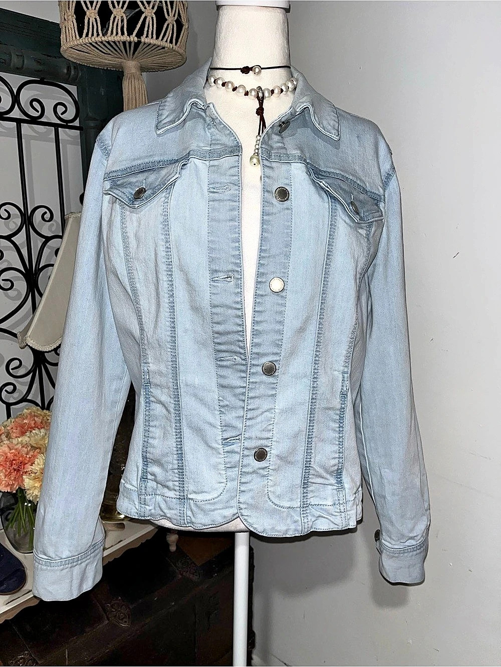 Charter Club Jean Style Light Wash Denim Jacket